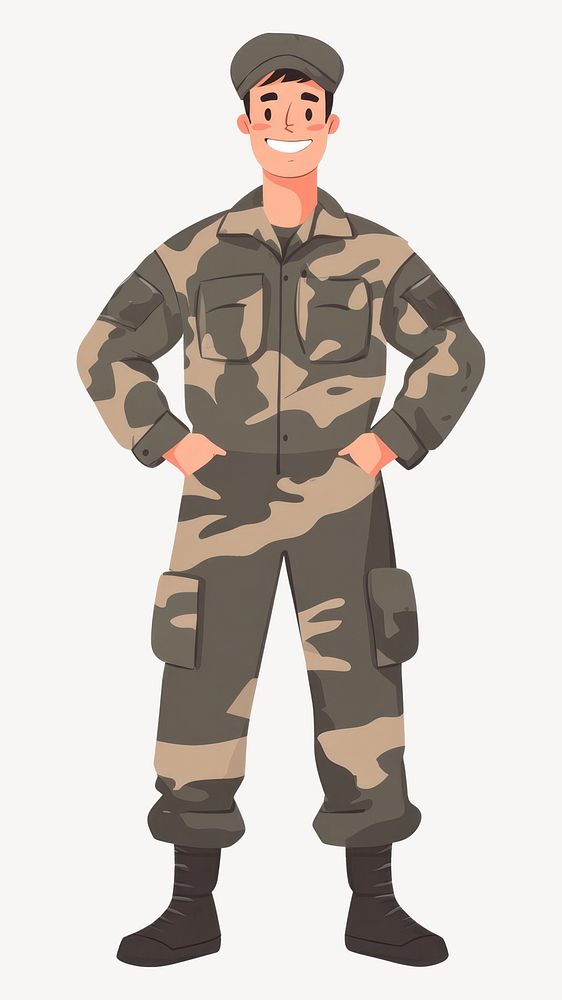 Soldier illustration camouflage military vector