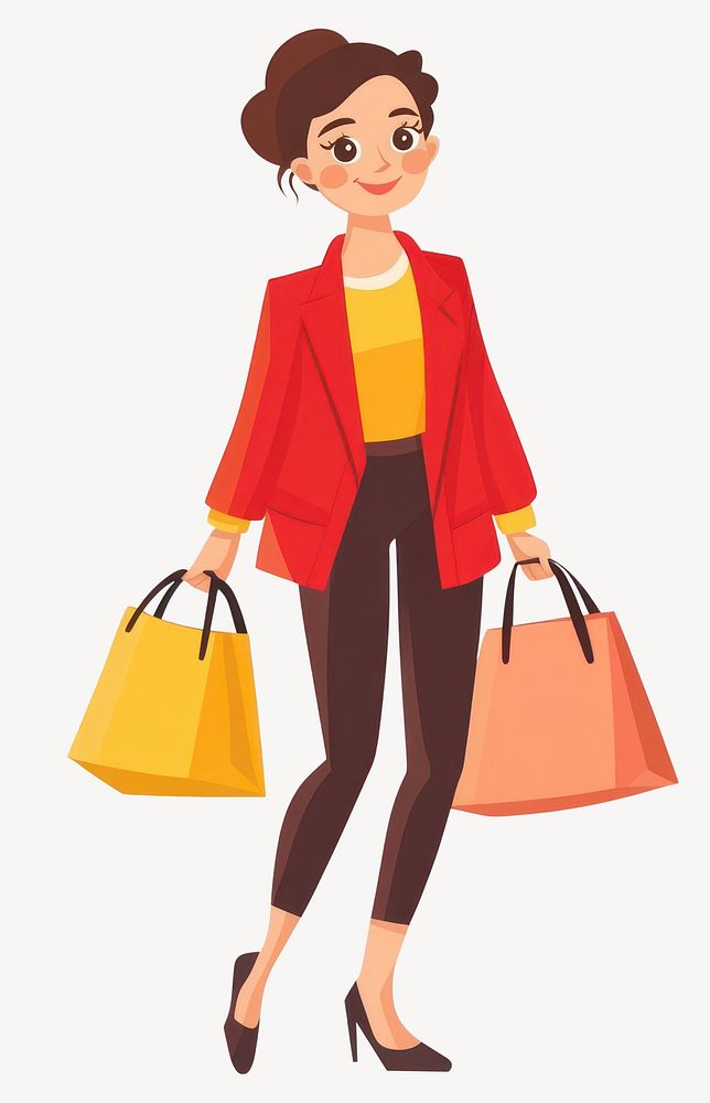 Woman shopping illustration casual style vector