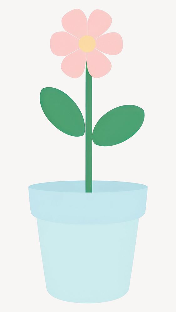 Flower potted plant illustration simple art vector