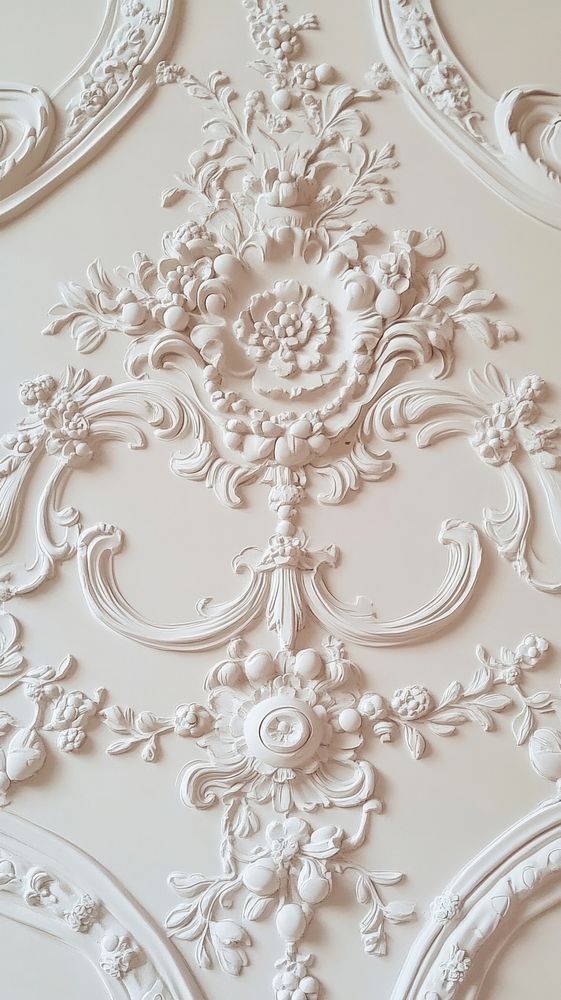 Rococo pearl pattern decorative vintage wall.