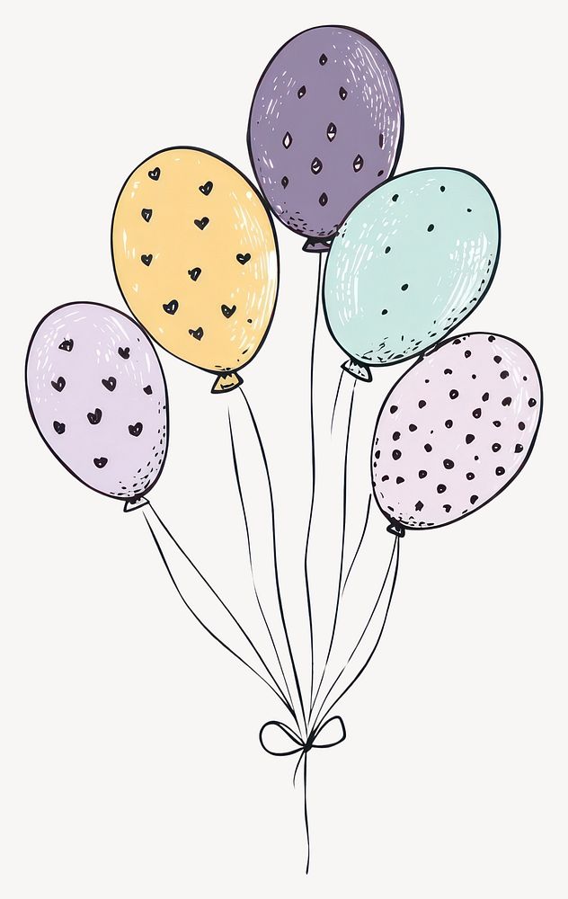 Easter balloons illustration patterns drawing vector