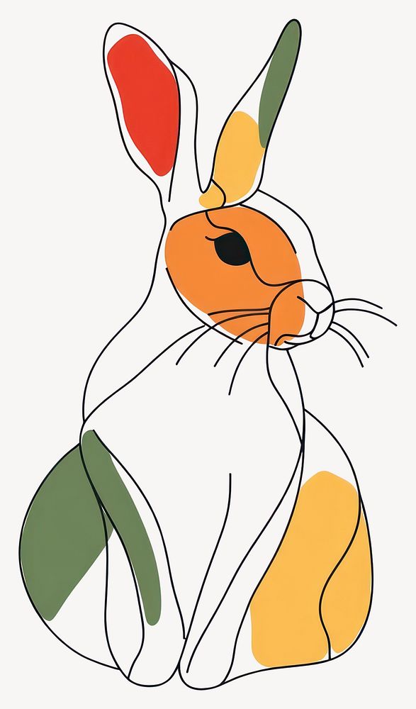 Easter rabbit illustration drawing line vector