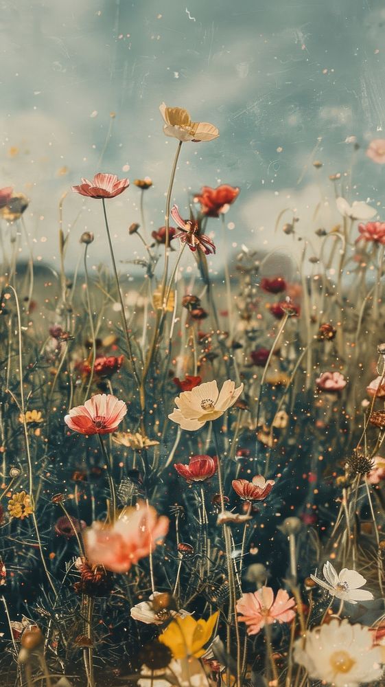 Flowers wallpaper field landscape outdoors.