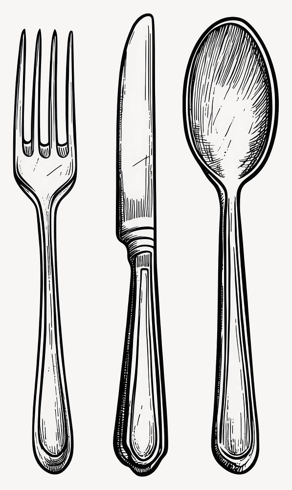 Spoon fork cutlery knife vector