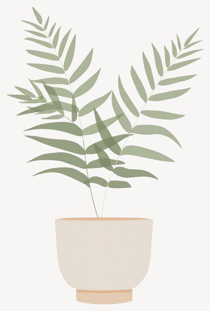 Potted indoor plant illustration minimalist leaf vector