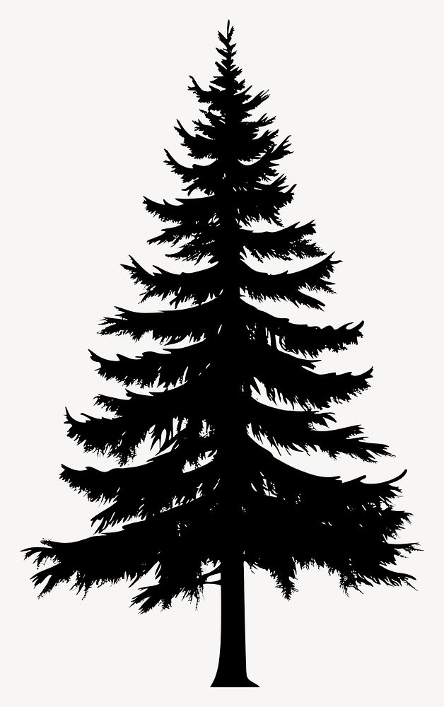 Woodland tree silhouette illustration evergreen vector