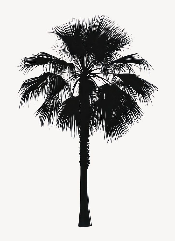 Short palm tree illustration silhouette black vector