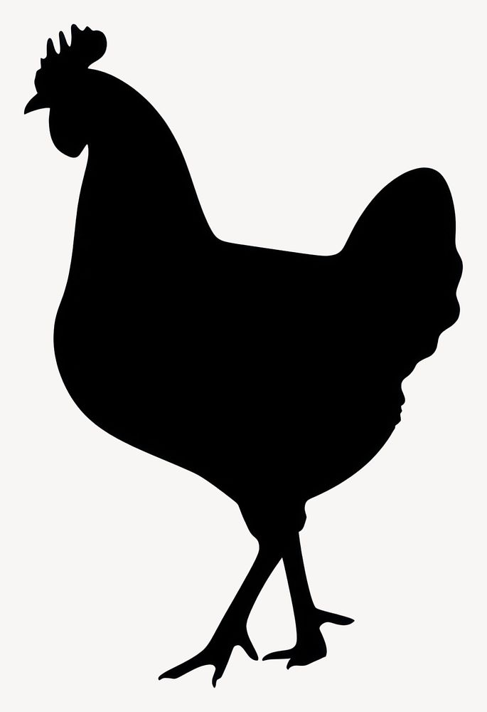 Hen walking silhouette illustration poultry vector