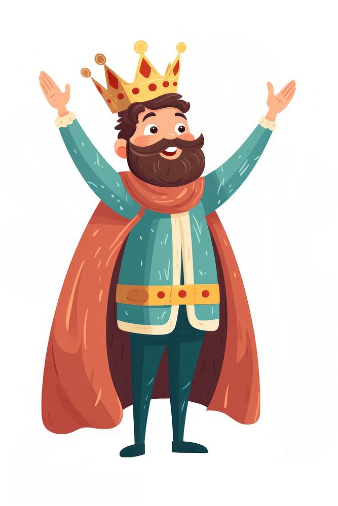 King Surprised cartoon illustrated character.