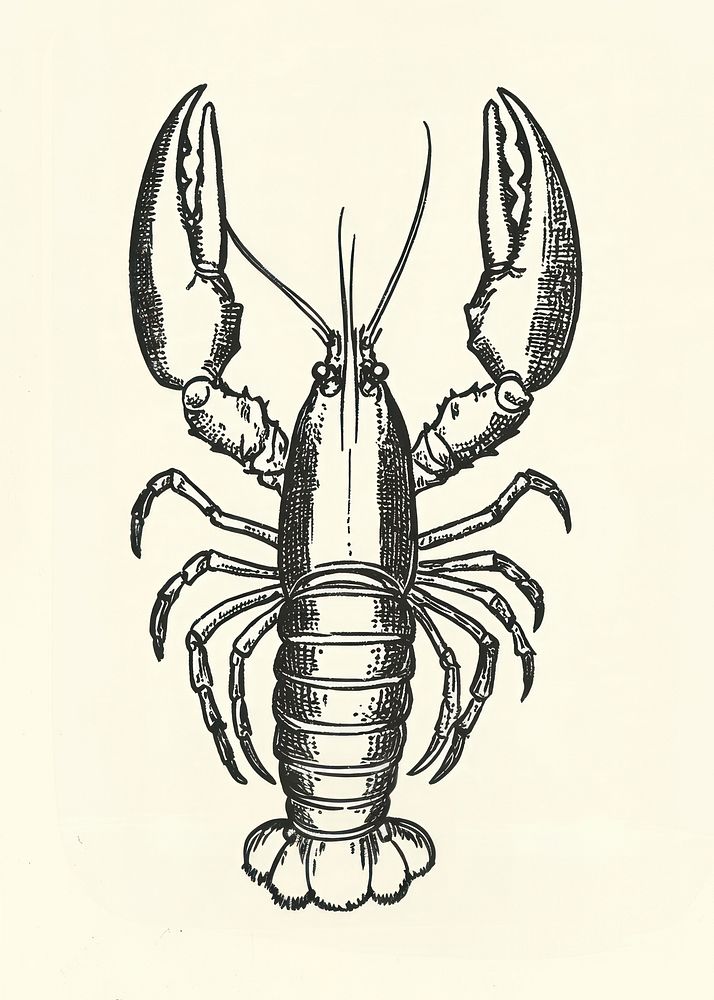 Lobster seafood invertebrate illustration.