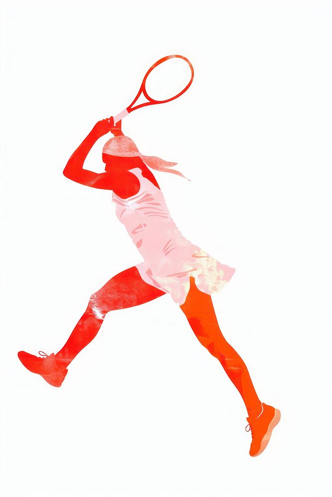 Playing tennis illustration sports ball silhouette.