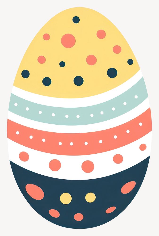 Yellow easter egg illustration colorful pattern vector