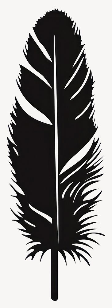 Bird feather silhouette black illustration vector