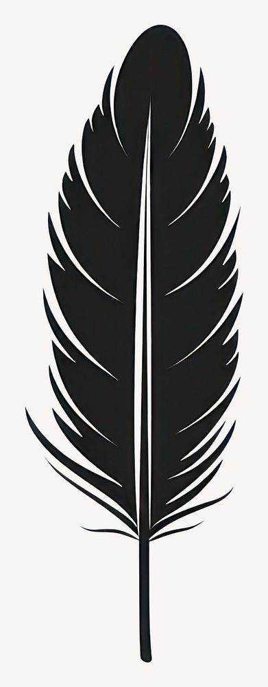 Feather silhouette simple black vector