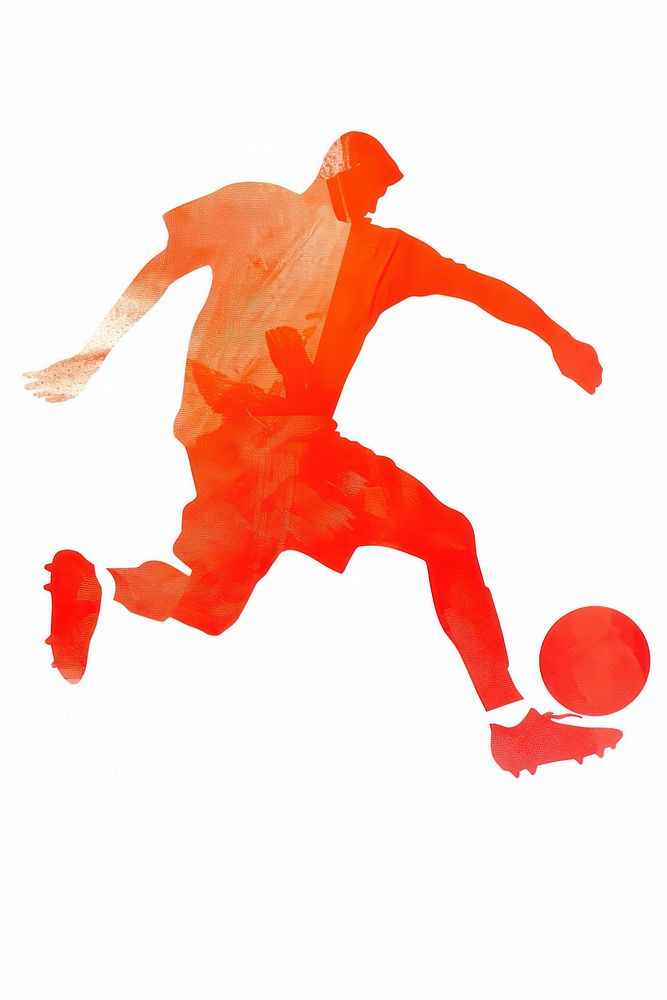 Soccer player playing football illustration sport silhouette.