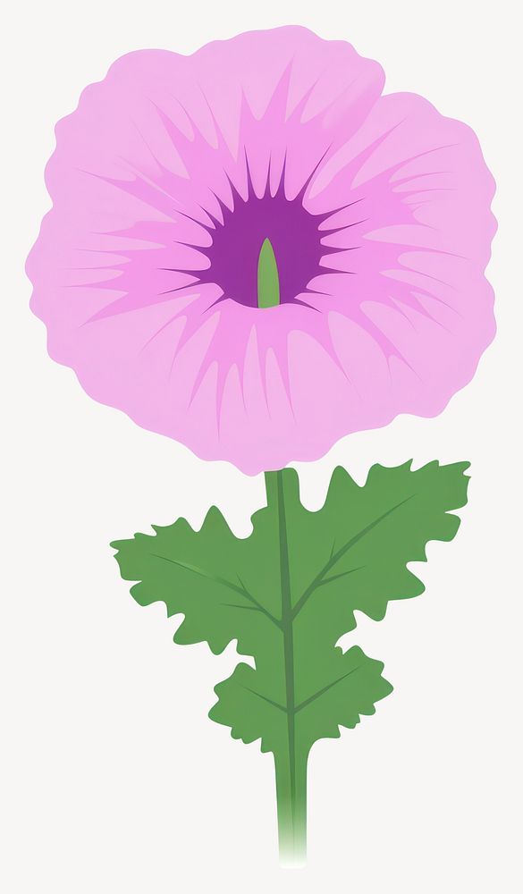 Hollyhock flower illustration petal art  vector