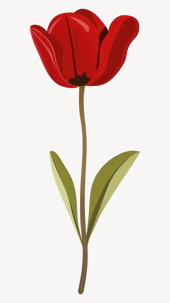 Red flower illustration floral tulip vector