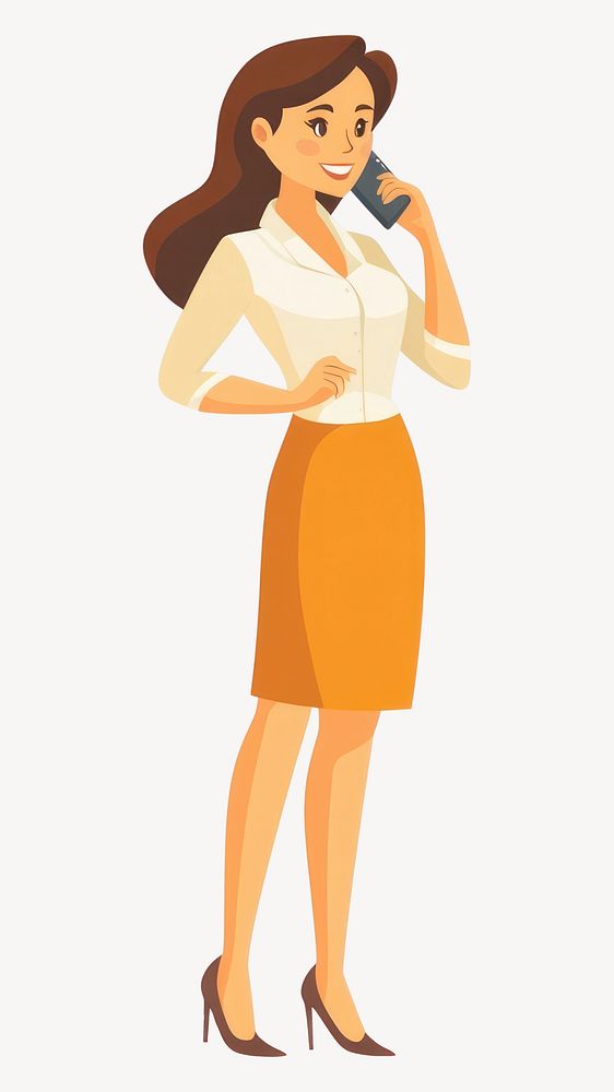 Businesswoman talking on the phone businesswoman illustration standing  vector