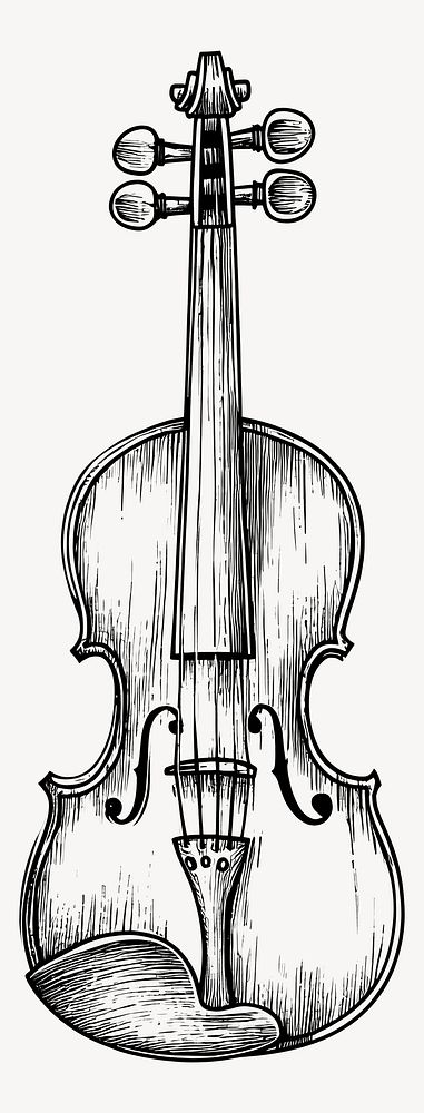 Violin black white art vector