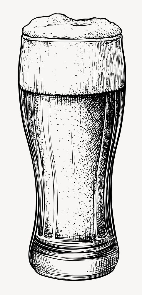 Beer beverage glass style vector