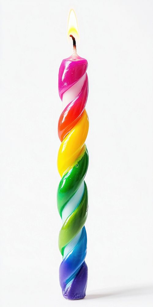 Rainbow party candle confectionery celebration decoration.