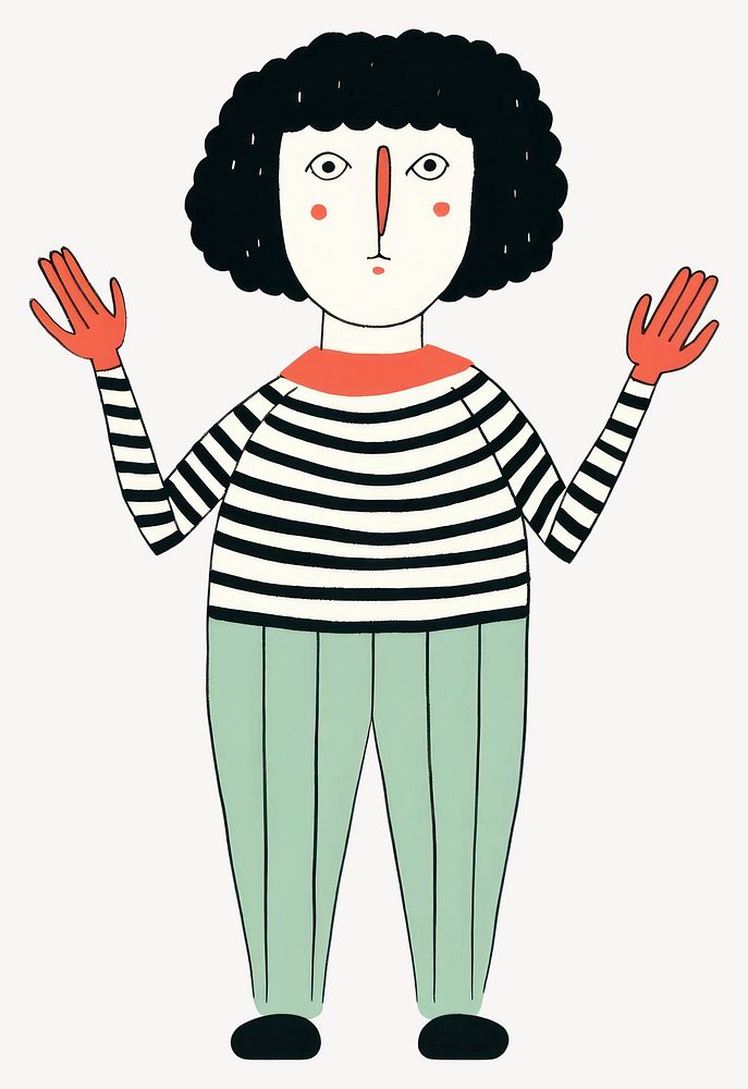 Person clapping whimsical cartoon quirky vector