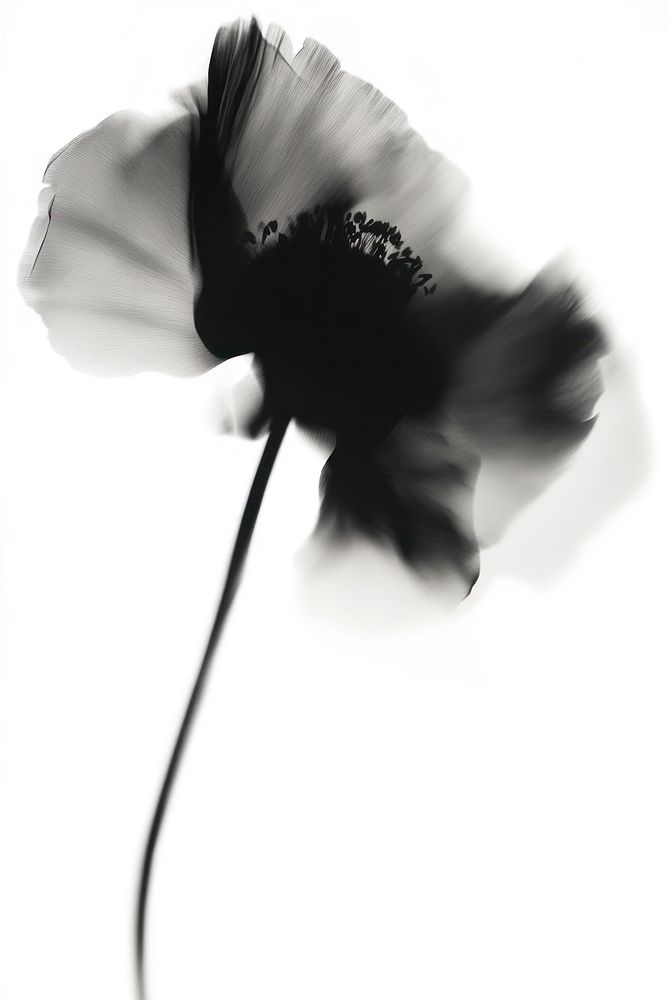 Shadow of floral flower white illustration.