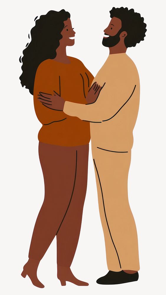 Couple illustration minimalist smiling vector