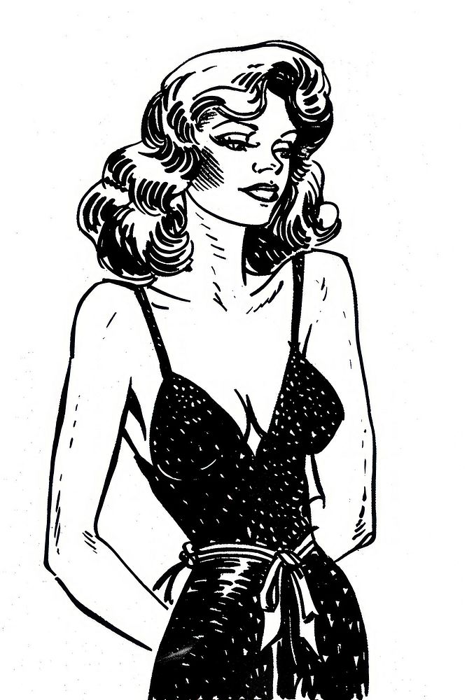 Woman full body drawing woman Free Photo Illustration rawpixel