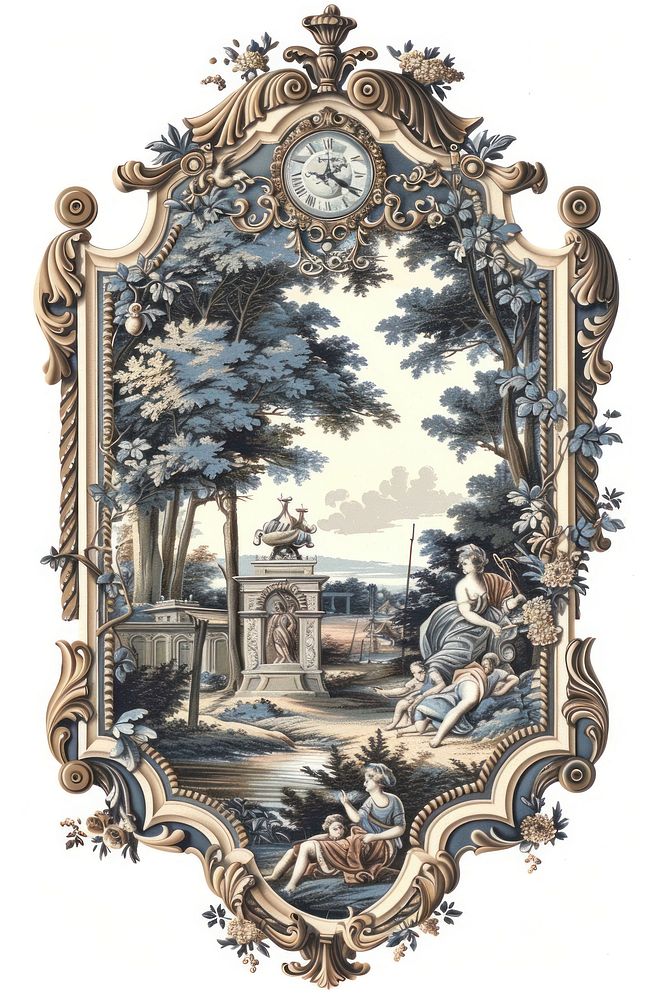 Clock art painting vintage.