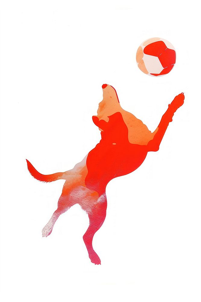 Dog playing with ball illustration football abstract.