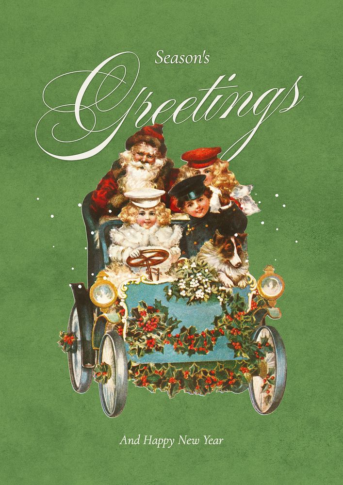 Vintage festive holiday card