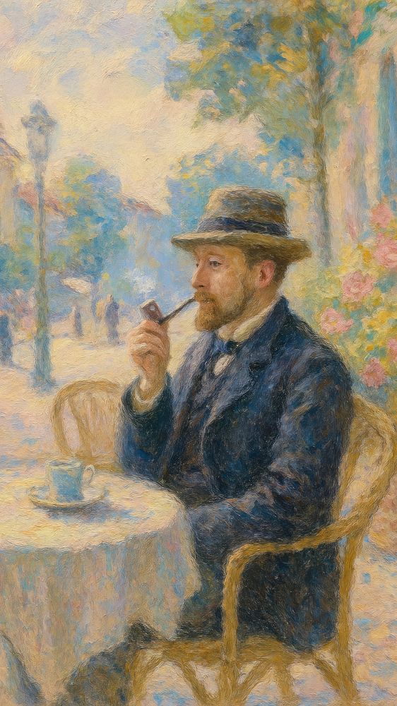 Impressionist gentleman enjoying coffee | Free Photo Illustration ...