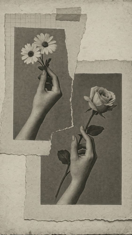 Vintage floral hand collage | Free Photo - rawpixel