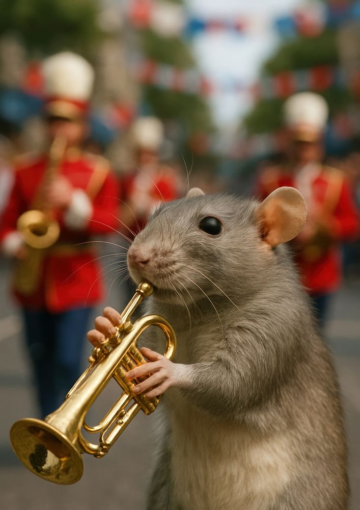 Rat playing trumpet parade | Free Photo - rawpixel