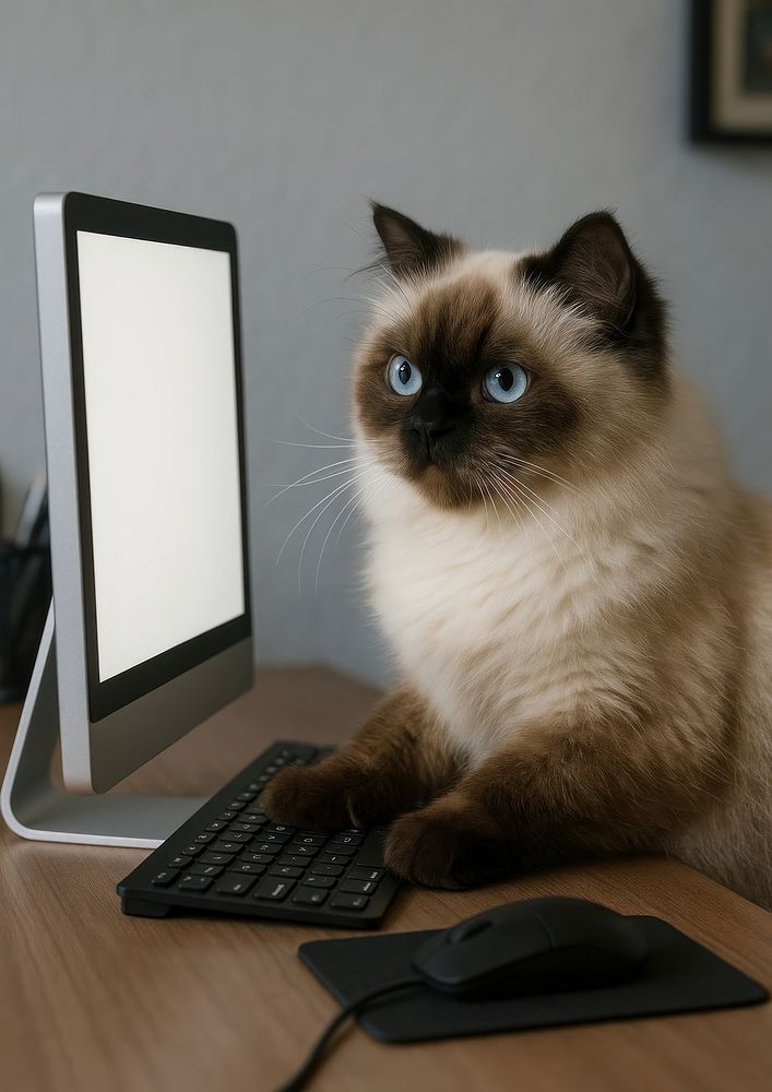 Cat using computer monitor keyboard | Free Photo - rawpixel