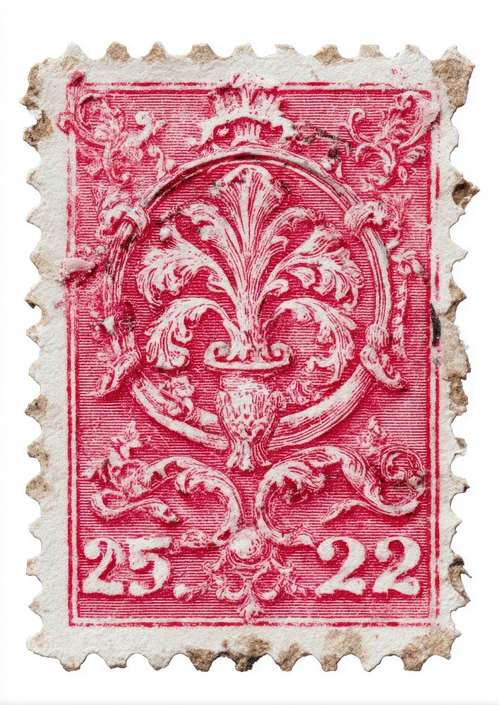 Vintage ornate red postage stamp | Free Photo - rawpixel