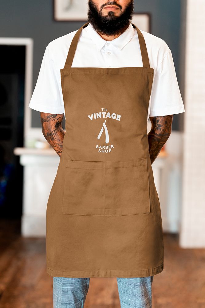 Apron mockup psd, barber uniform