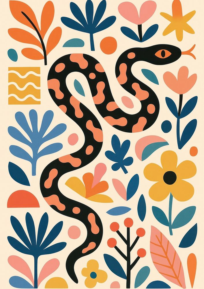 Colorful abstract snake pattern | Free Photo Illustration - rawpixel