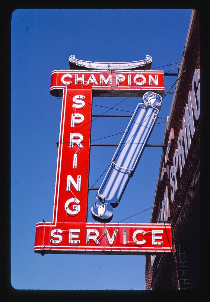 Champion Springs Service sign, Henderson Street, Fort Worth, Texas (1994) photography in high resolution by John Margolies.…
