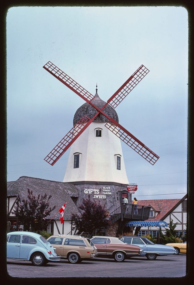 Windmire Building, Solvang, California (1978) photography in high resolution by John Margolies. Original from the Library of…