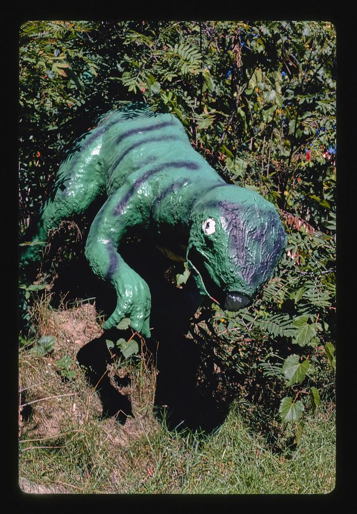 Prehistoric Forest, Onsted, Michigan (1988) photography in high resolution by John Margolies. Original from the Library of…