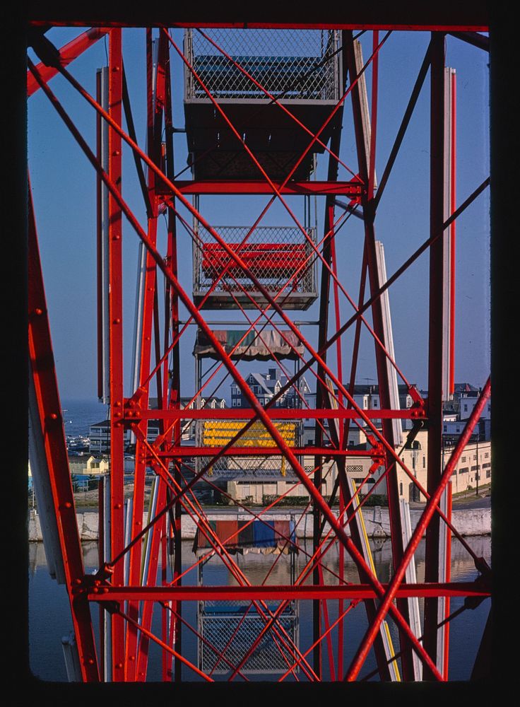 Ferris wheel, Asbury Park, New Jersey (1978) photography in high resolution by John Margolies. Original from the Library of…