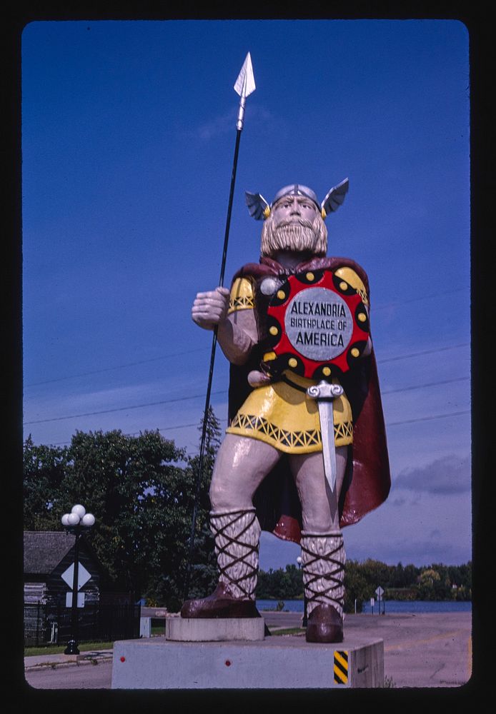 Viking statue, Alexandria, Minnesota (2001) photography in high resolution by John Margolies. Original from the Library of…
