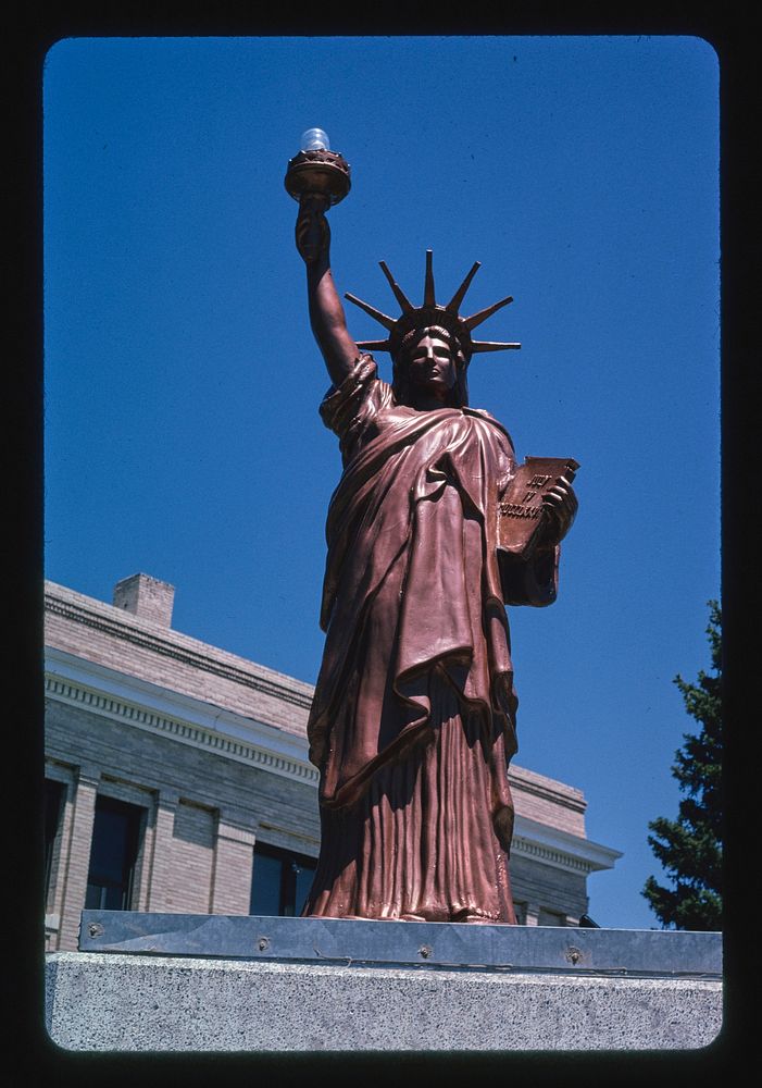 Statue of Liberty at Platte County Courthouse, Wheatland, Wyoming (2004) photography in high resolution by John Margolies.…