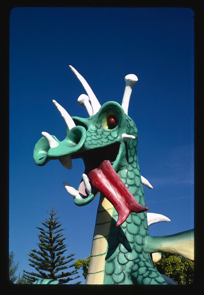 Sea serpent, Magic Carpet Golf, Key West, Florida (1985) photography in high resolution by John Margolies. Original from the…