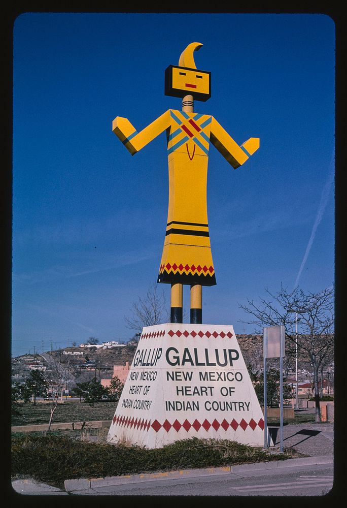 Gallup Kachina sign, Heart of Indian Country, Gallup, New Mexico (2003) photography in high resolution by John Margolies.…