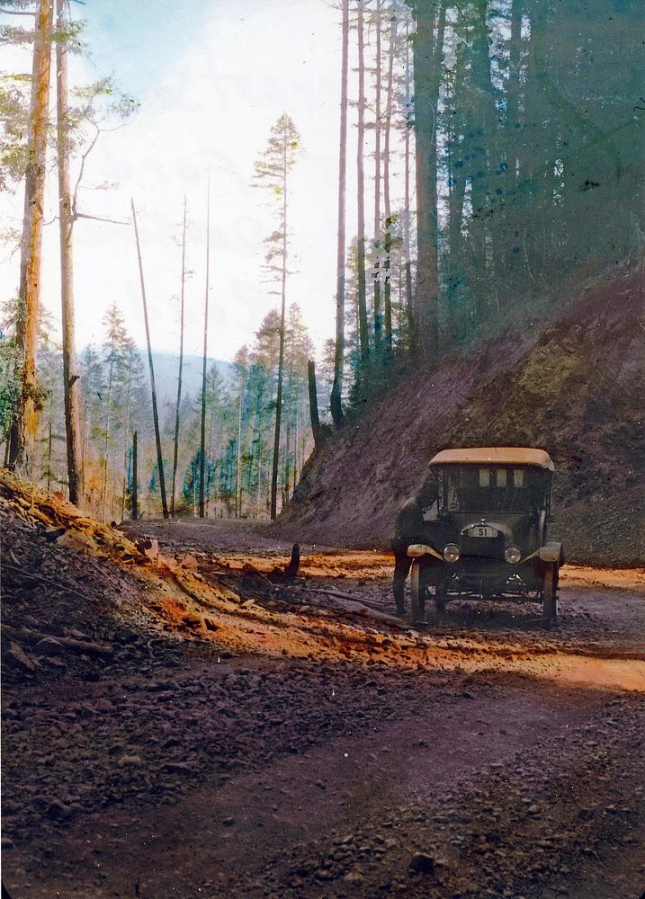 Road to Oregon Caves, Siskiyou NF, OR c1925. Original public domain image from Flickr