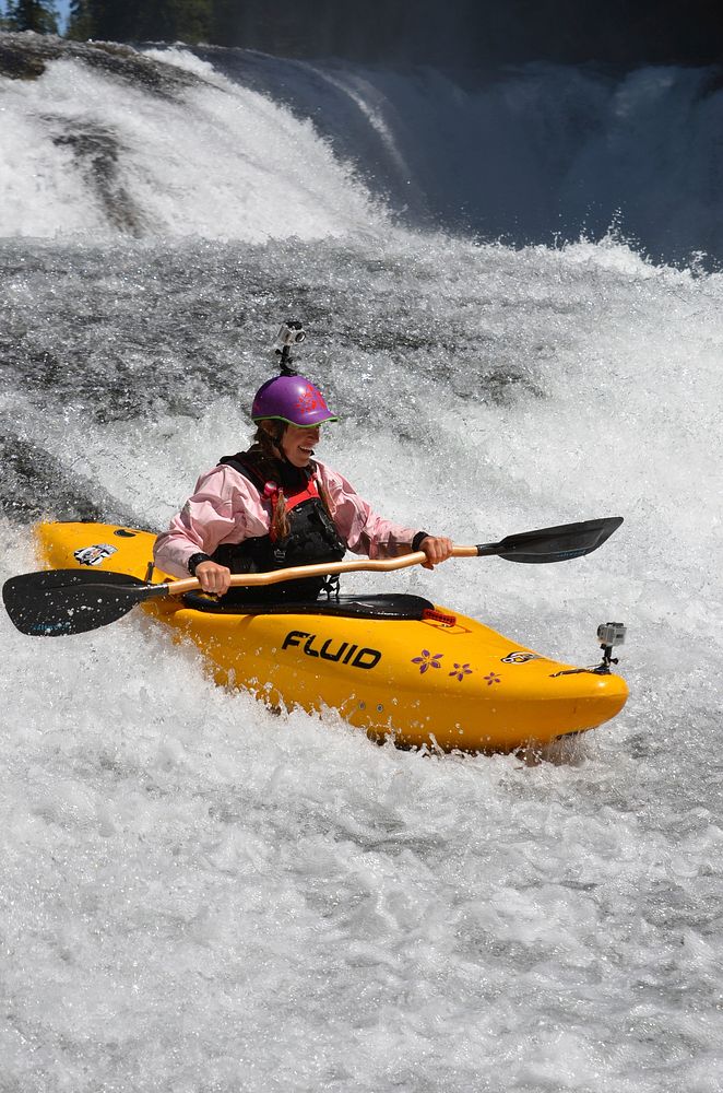 Woman White Water Kayaking, Mt Hood National Forest. Original public domain image from Flickr