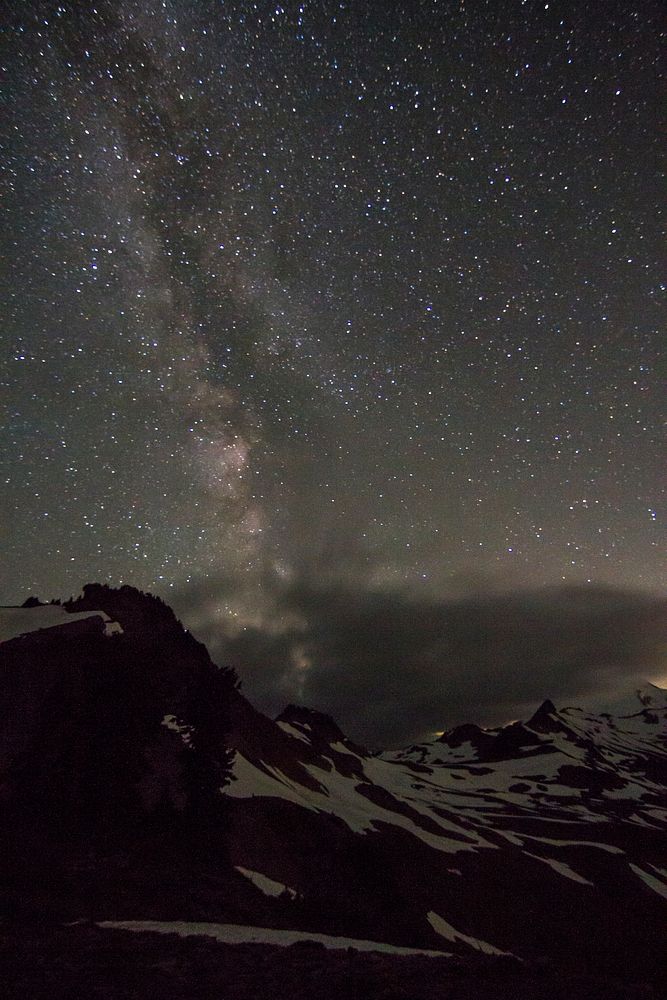 Milky Way at Mt Baker, Mt Baker Snoqualmie National Forest. Original public domain image from Flickr